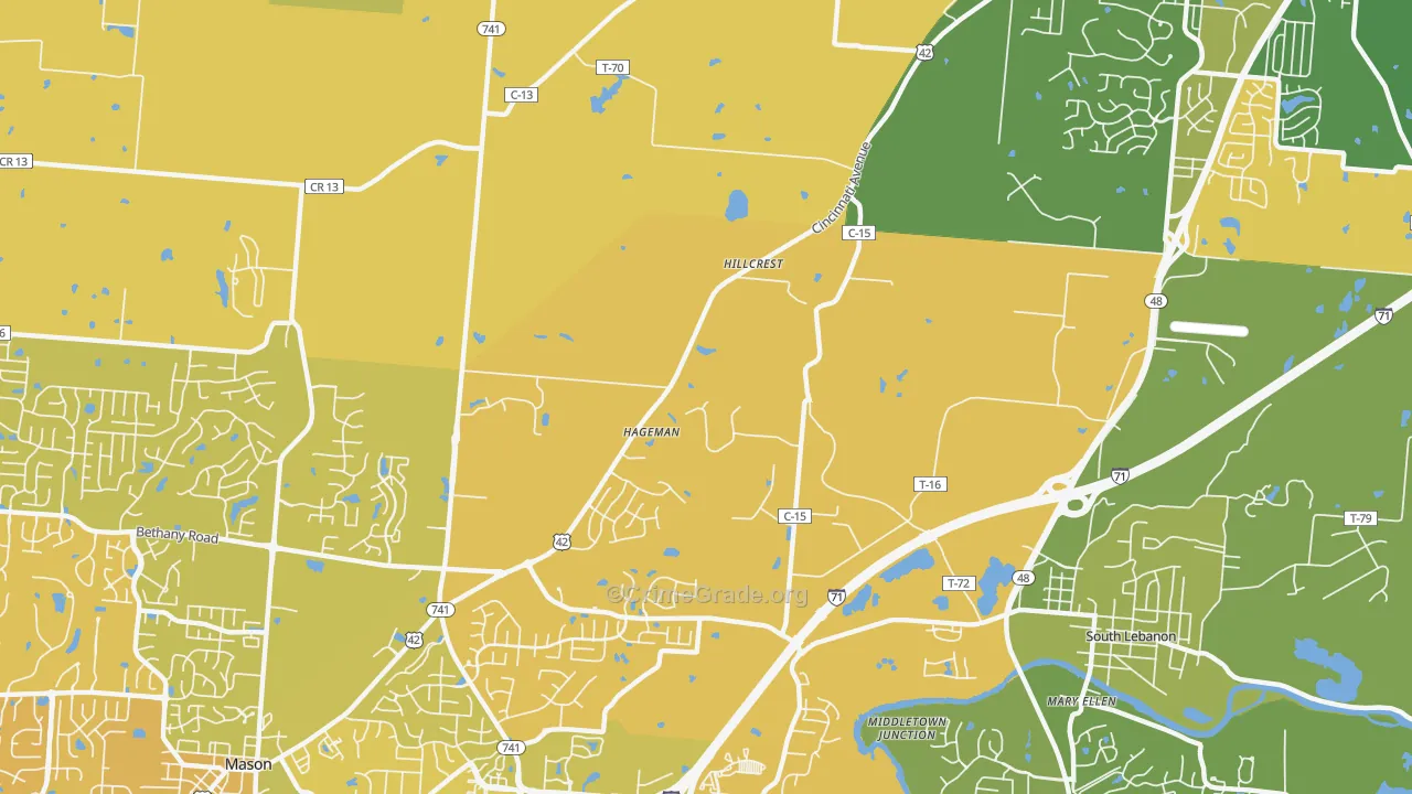 Hageman, OH Map of Vehicle Theft Rates