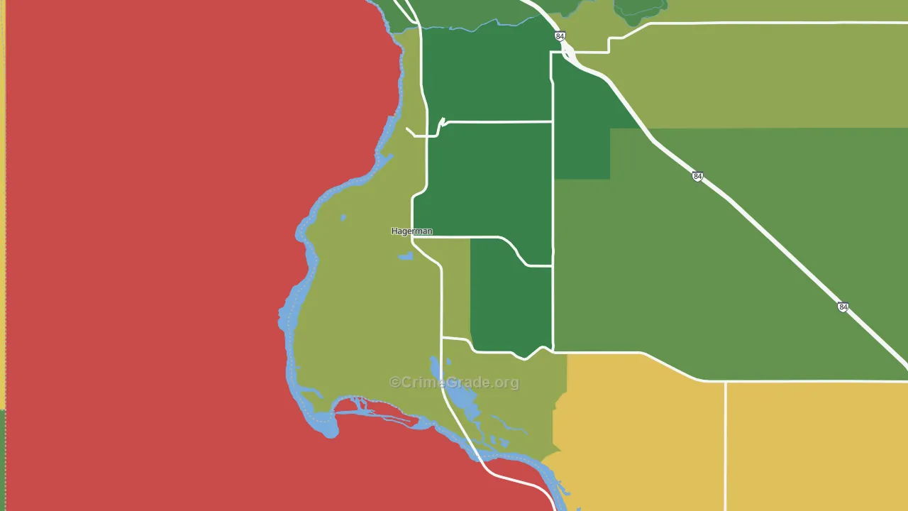 Hagerman, ID Map of Vehicle Theft Rates