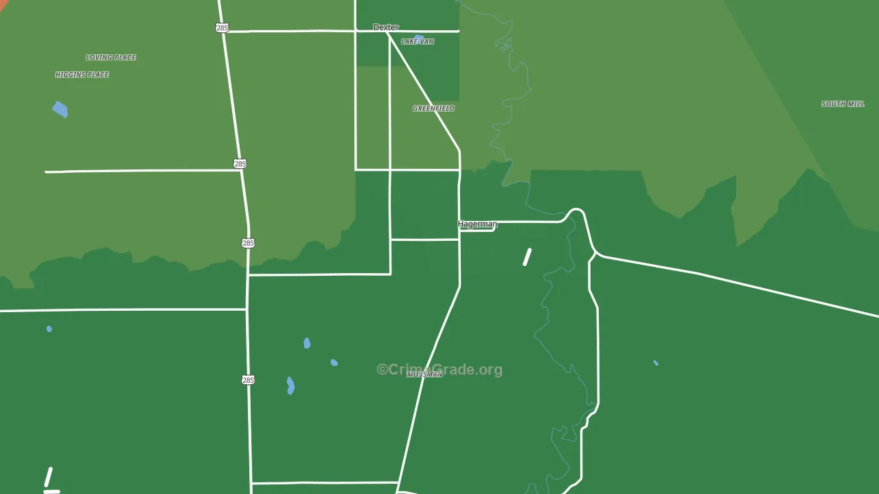 Hagerman, NM Map of Vehicle Theft Rates