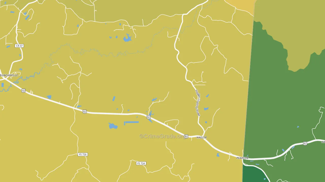 Hagler, AL Map of Vehicle Theft Rates