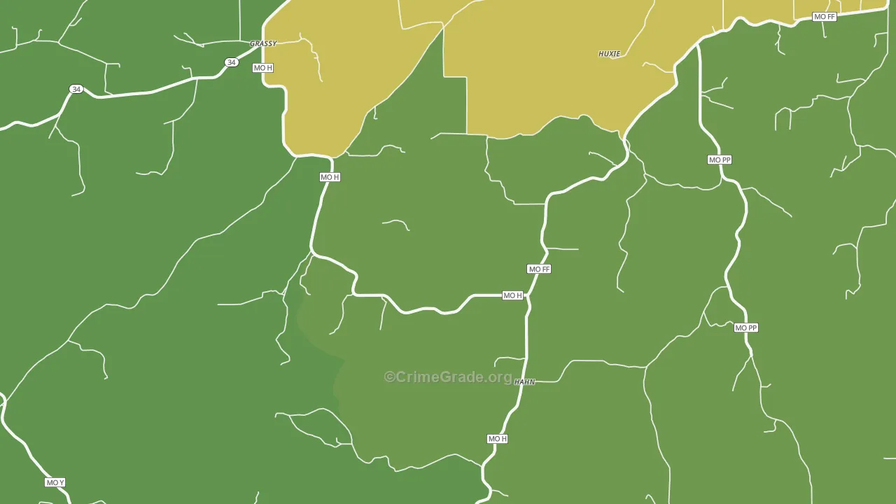 Hahn, MO Map of Vehicle Theft Rates