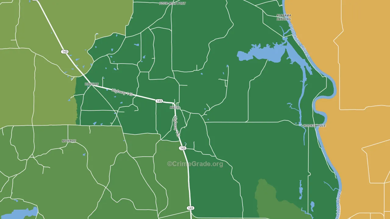 Haile, LA Map of Vehicle Theft Rates
