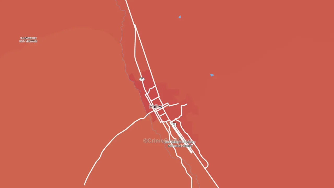 Hailey, ID Map of Vehicle Theft Rates