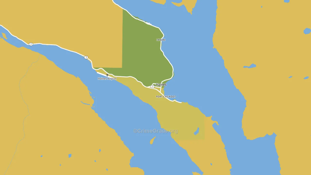 Haines, AK Map of Vehicle Theft Rates
