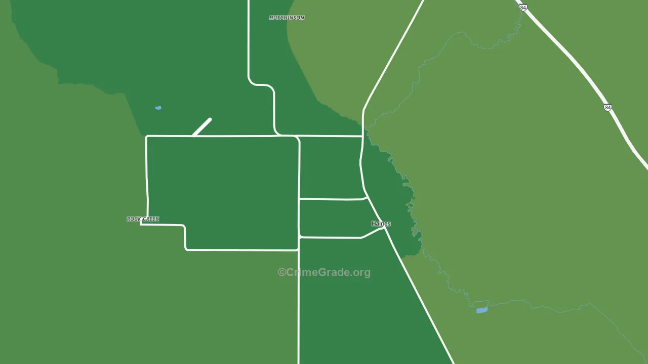 Haines, OR Map of Vehicle Theft Rates