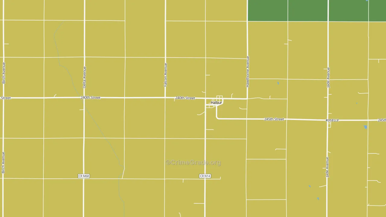 Halbur, IA Map of Vehicle Theft Rates