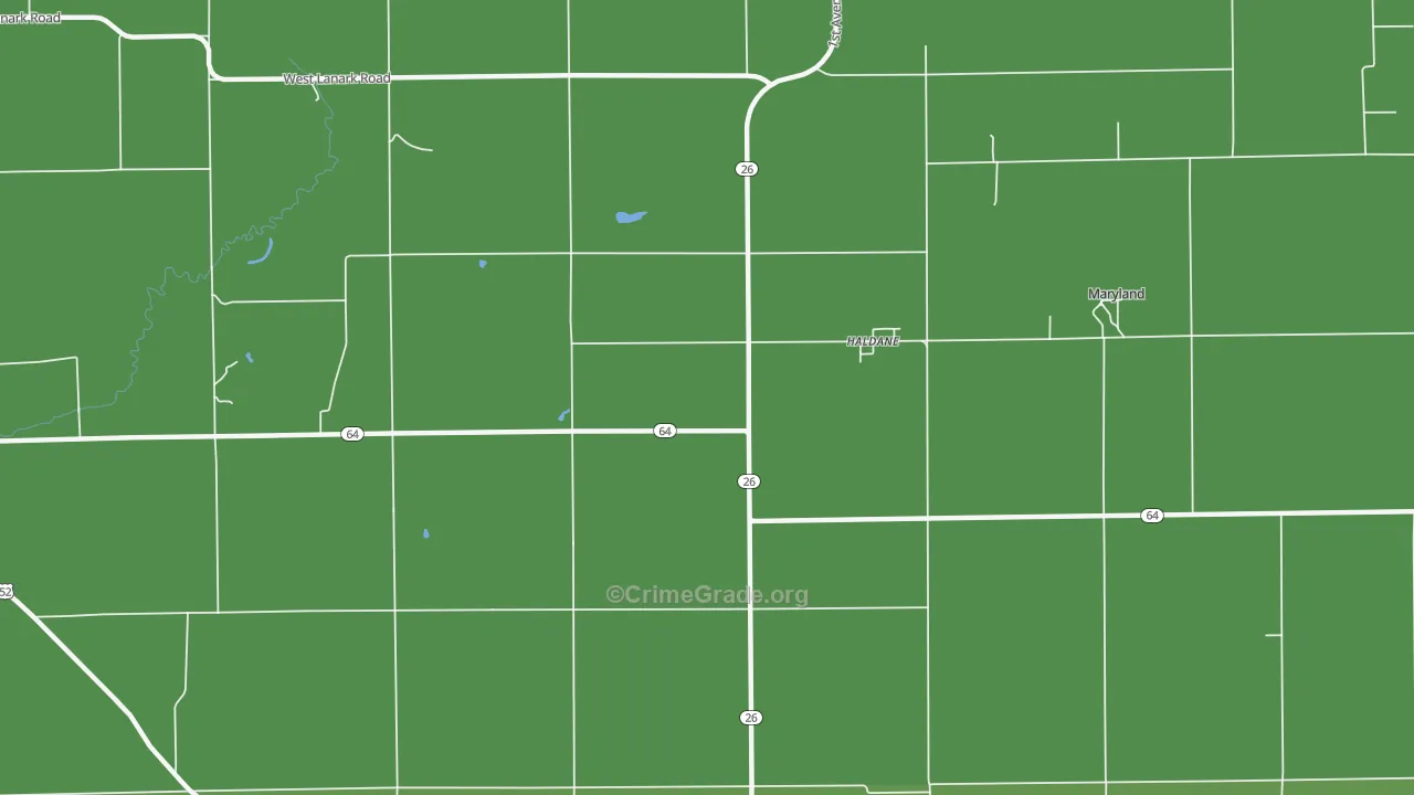 Haldane, IL Map of Vehicle Theft Rates