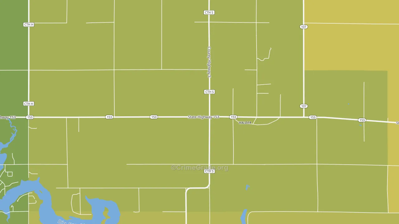 Halder, WI Map of Vehicle Theft Rates