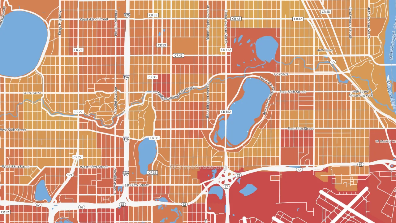 Hale, Minneapolis, MN Map of Vehicle Theft Rates