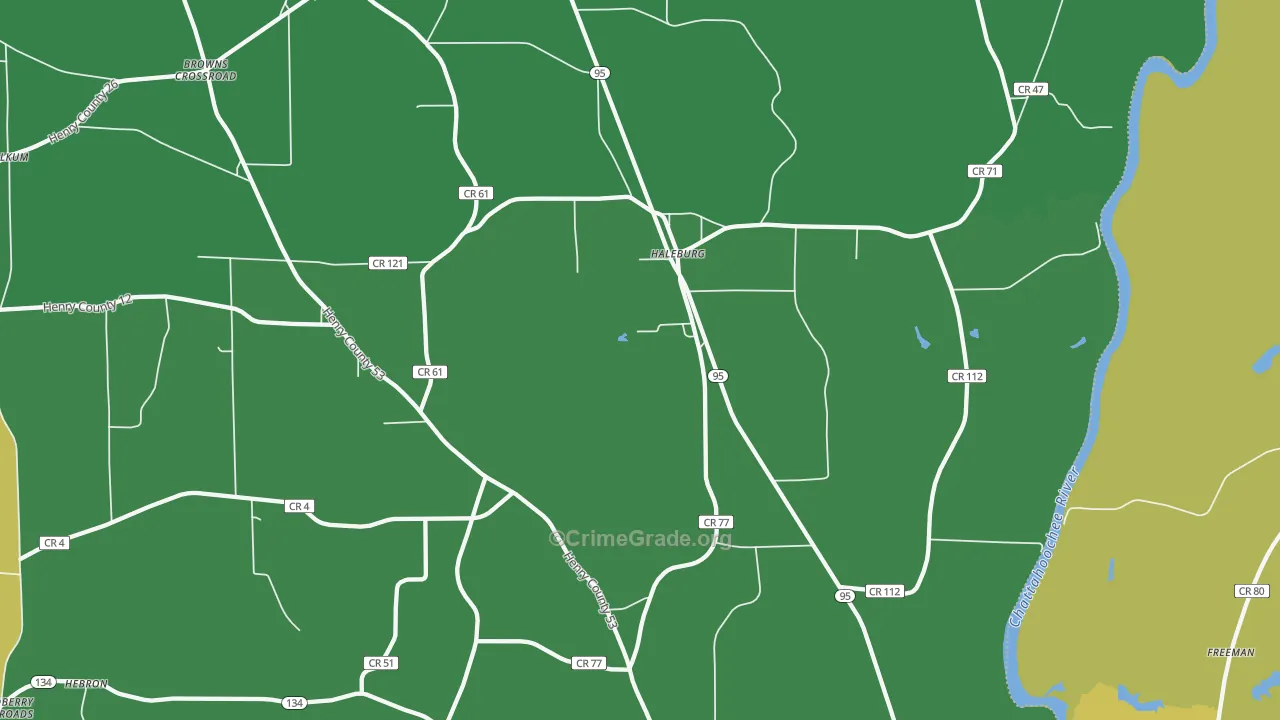 Haleburg, AL Map of Vehicle Theft Rates