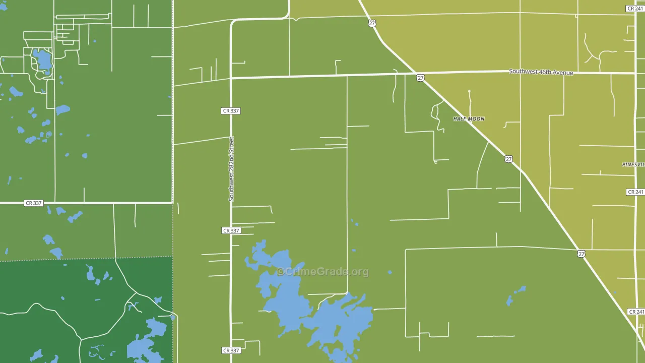 Half Moon, FL Map of Vehicle Theft Rates