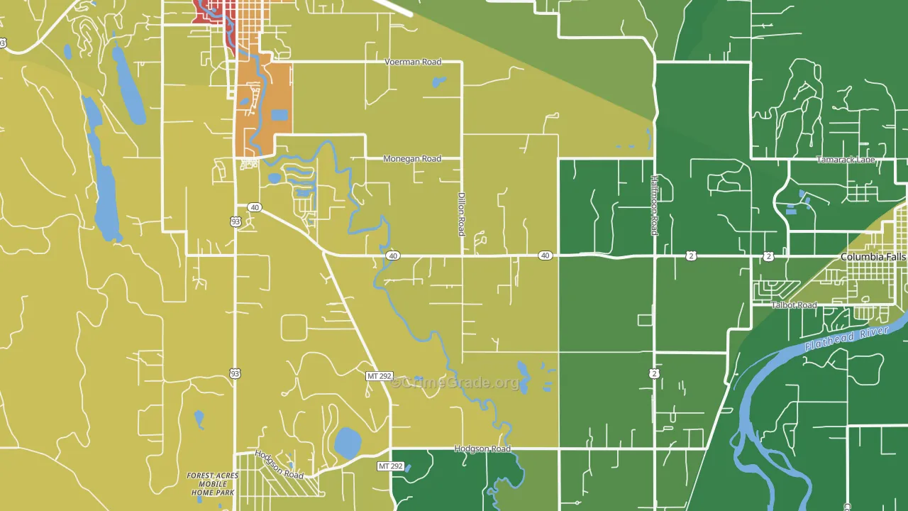 Halfmoon, MT Map of Vehicle Theft Rates