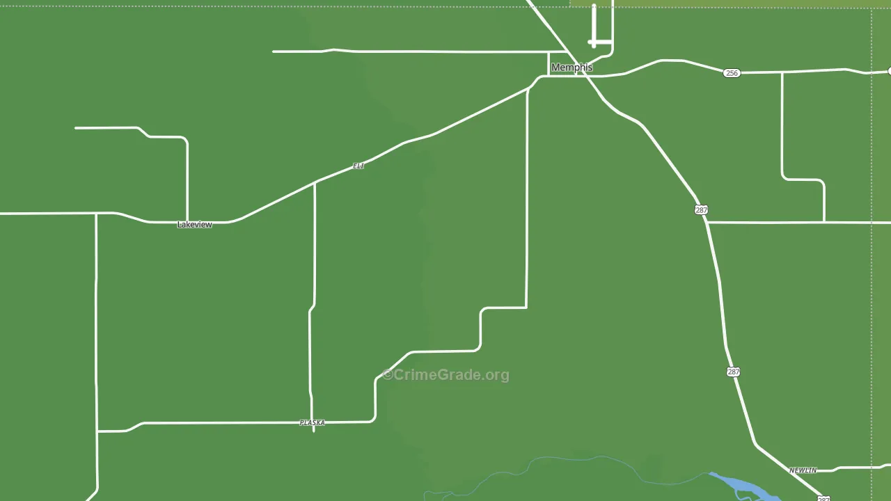 Hall County, TX Map of Vehicle Theft Rates