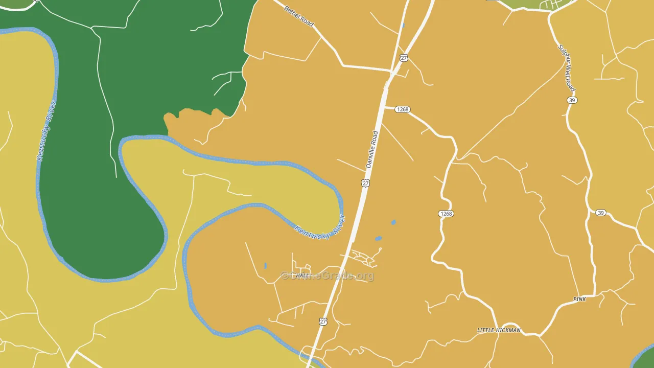 Hall, KY Map of Vehicle Theft Rates