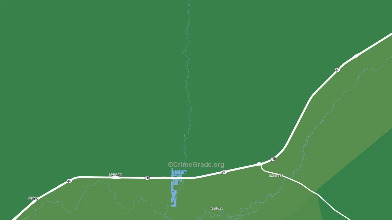 Halleck, NV Map of Vehicle Theft Rates