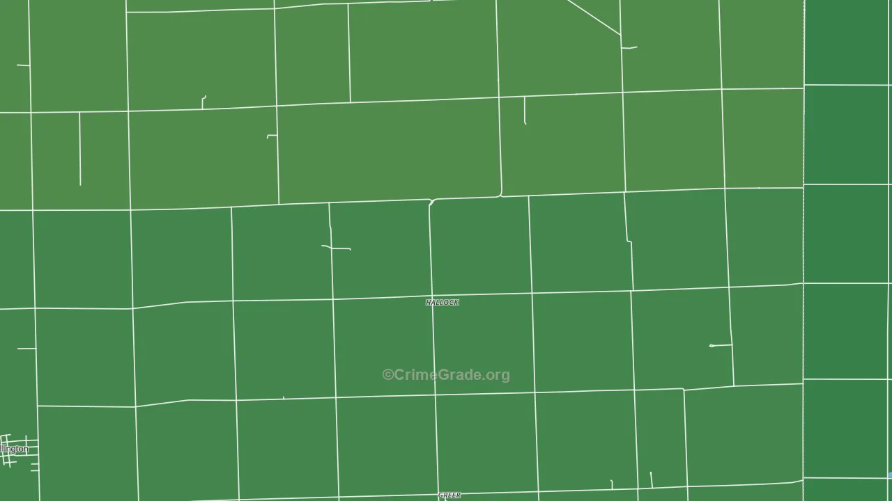 Hallock, IL Map of Vehicle Theft Rates