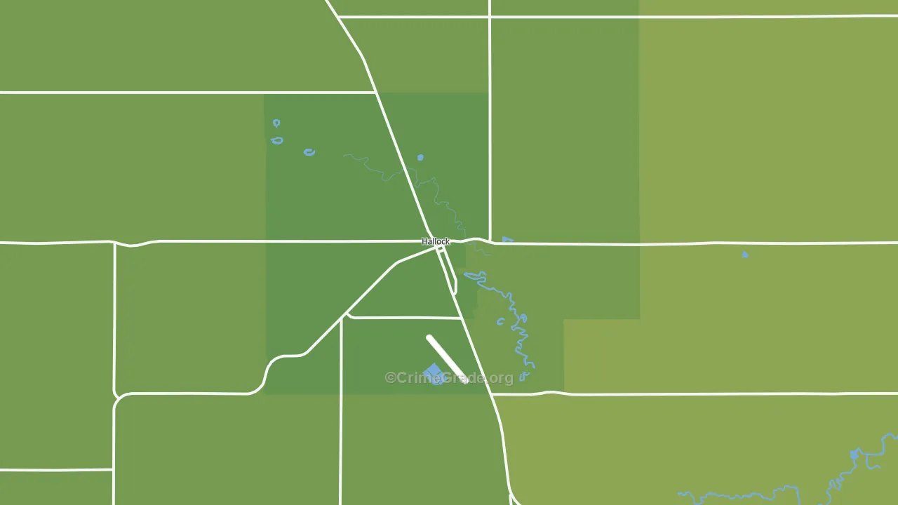 Hallock, MN Map of Vehicle Theft Rates