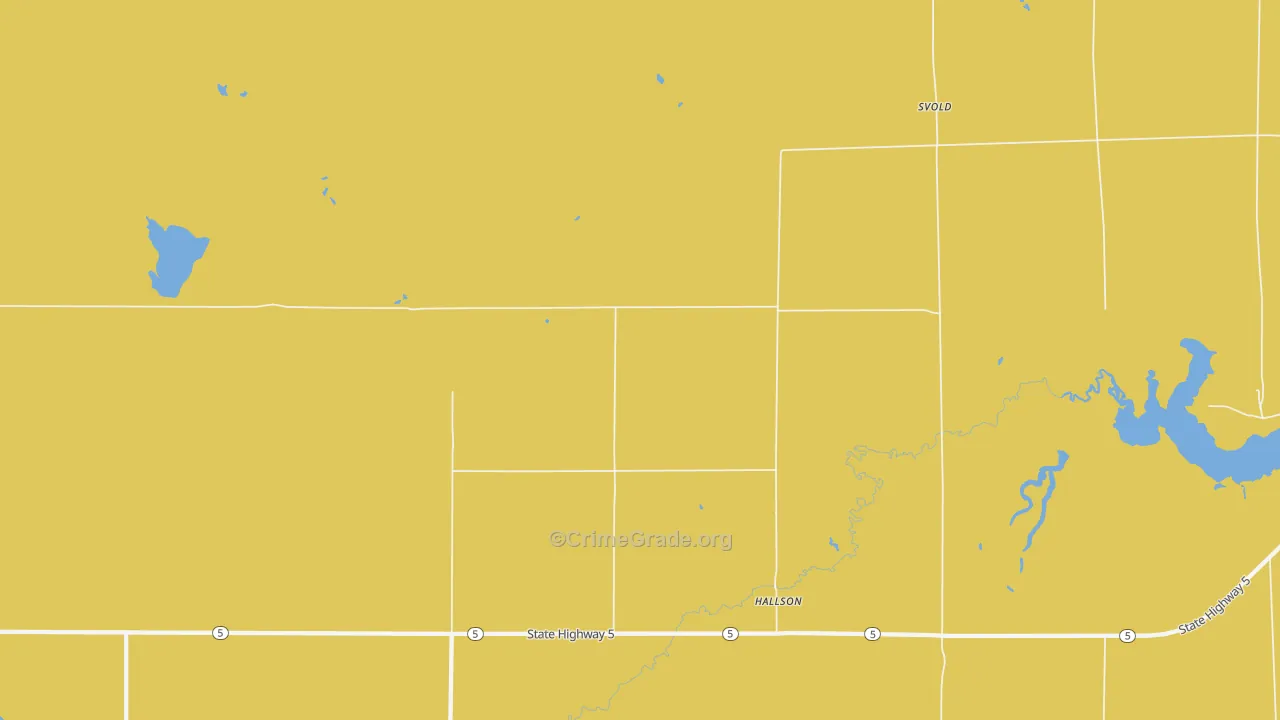 Hallson, ND Map of Vehicle Theft Rates
