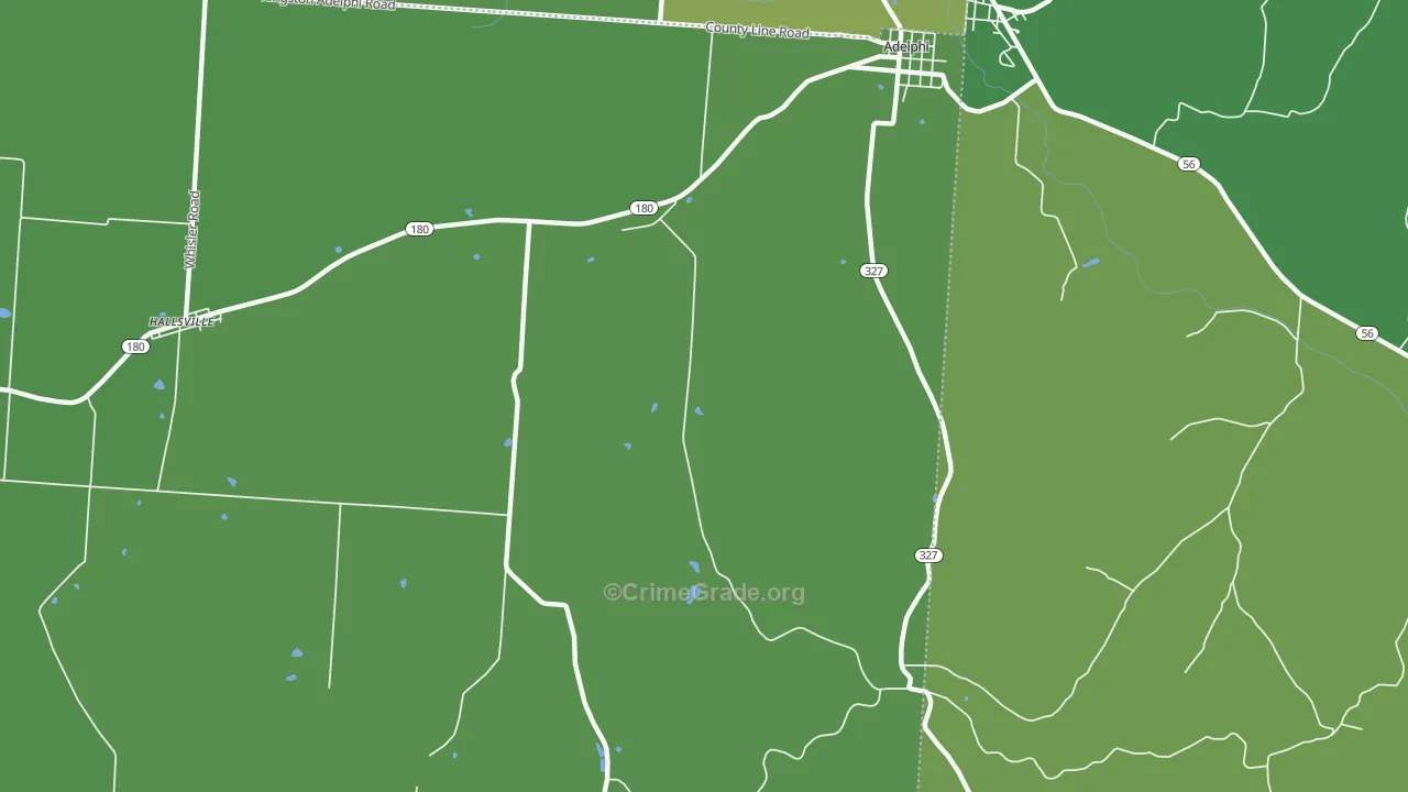 Hallsville, OH Map of Vehicle Theft Rates