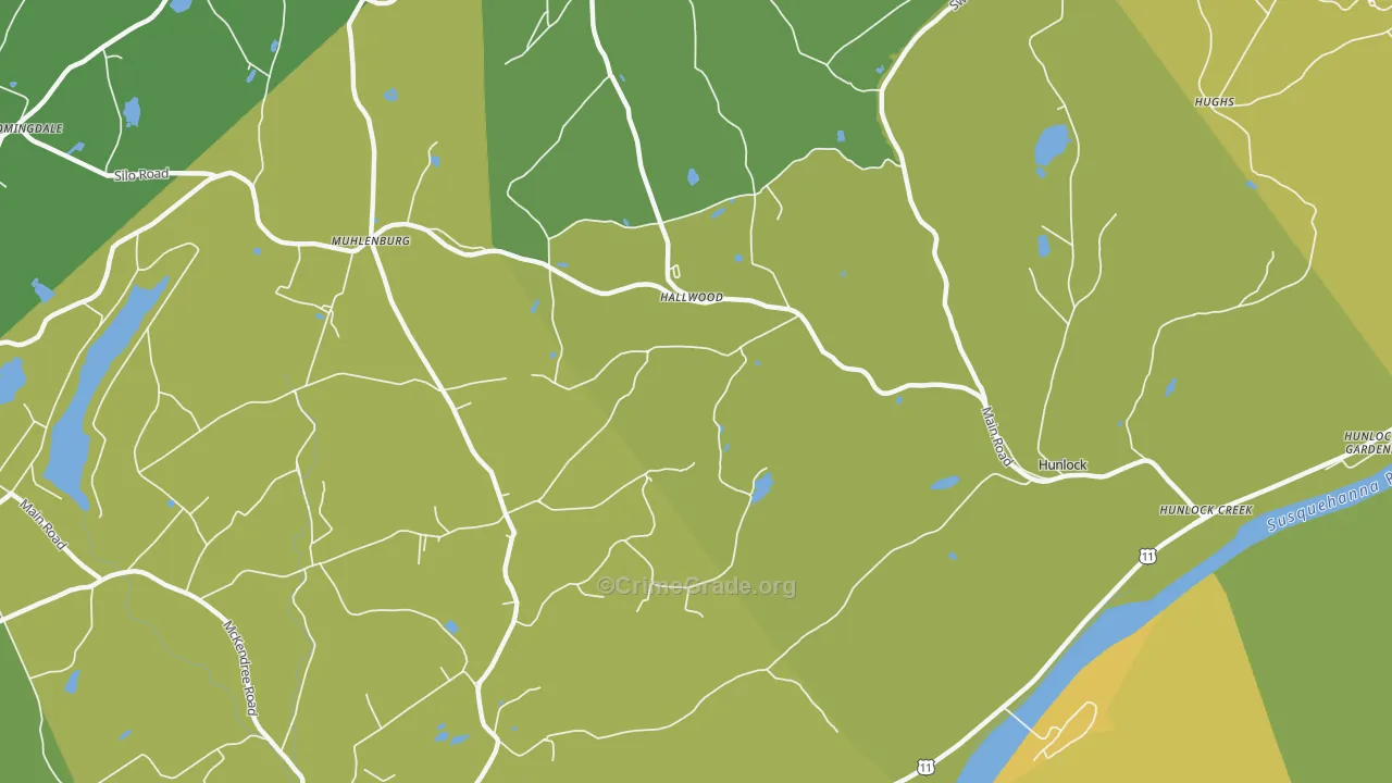 Hallwood, PA Map of Vehicle Theft Rates
