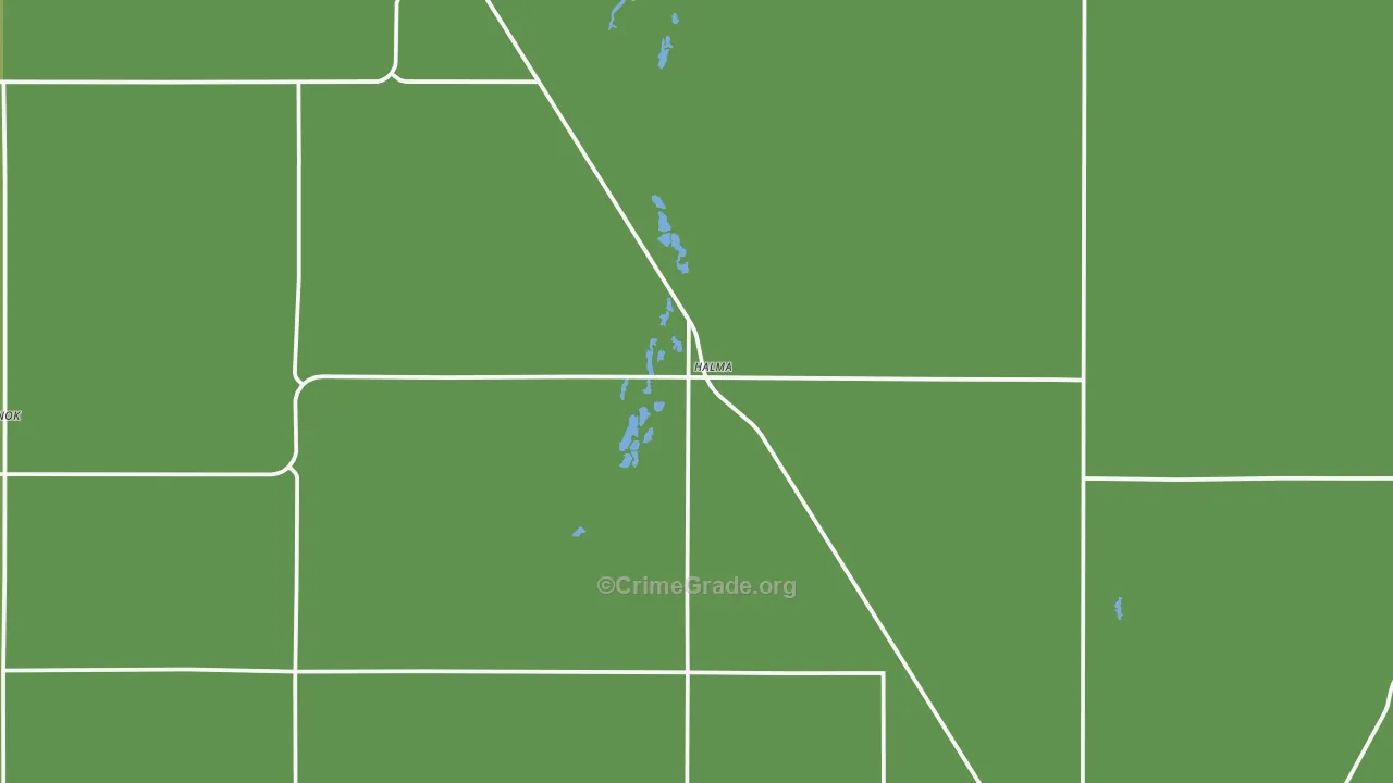 Halma, MN Map of Vehicle Theft Rates