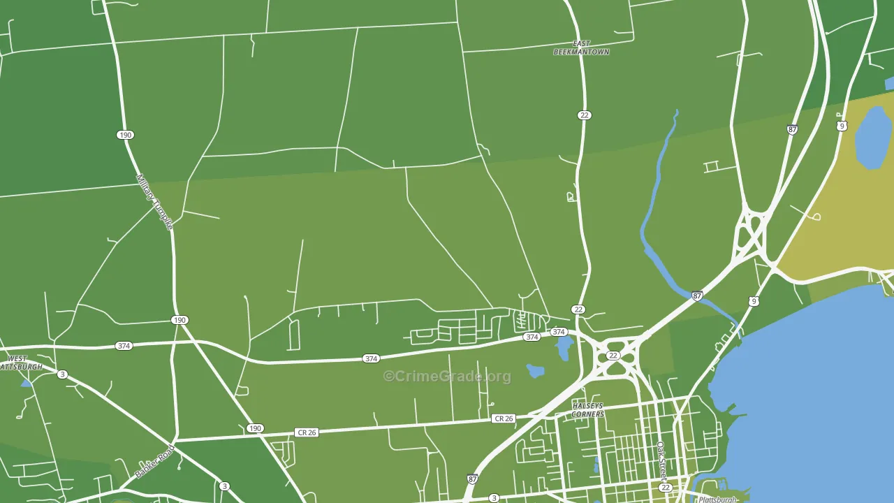 Halseys Corners, NY Map of Vehicle Theft Rates