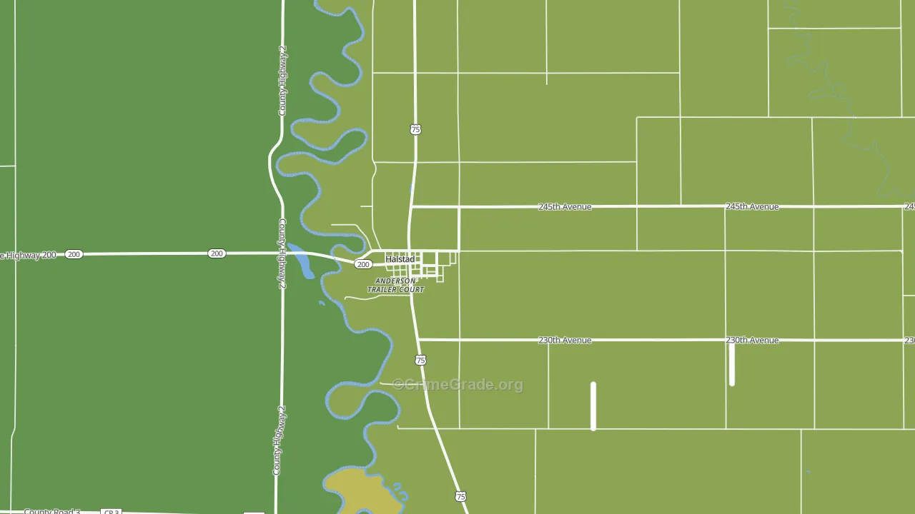 Halstad, MN Map of Vehicle Theft Rates