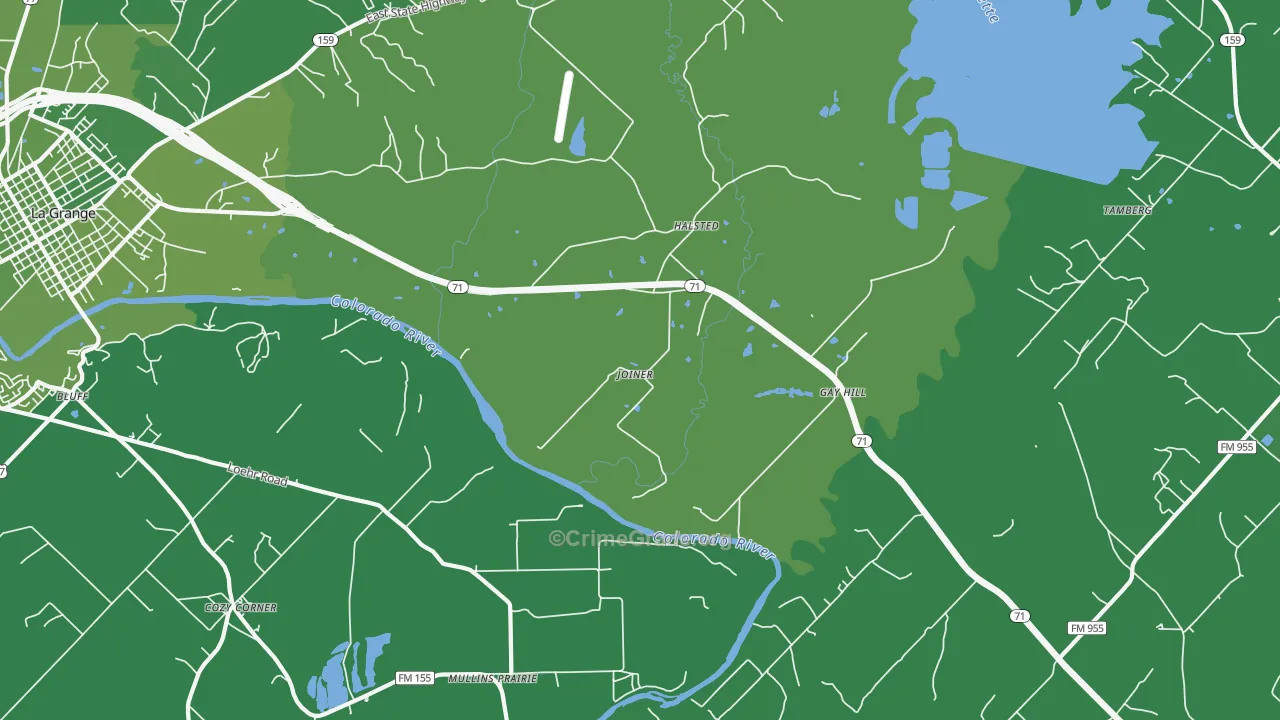 Halsted, TX Map of Vehicle Theft Rates