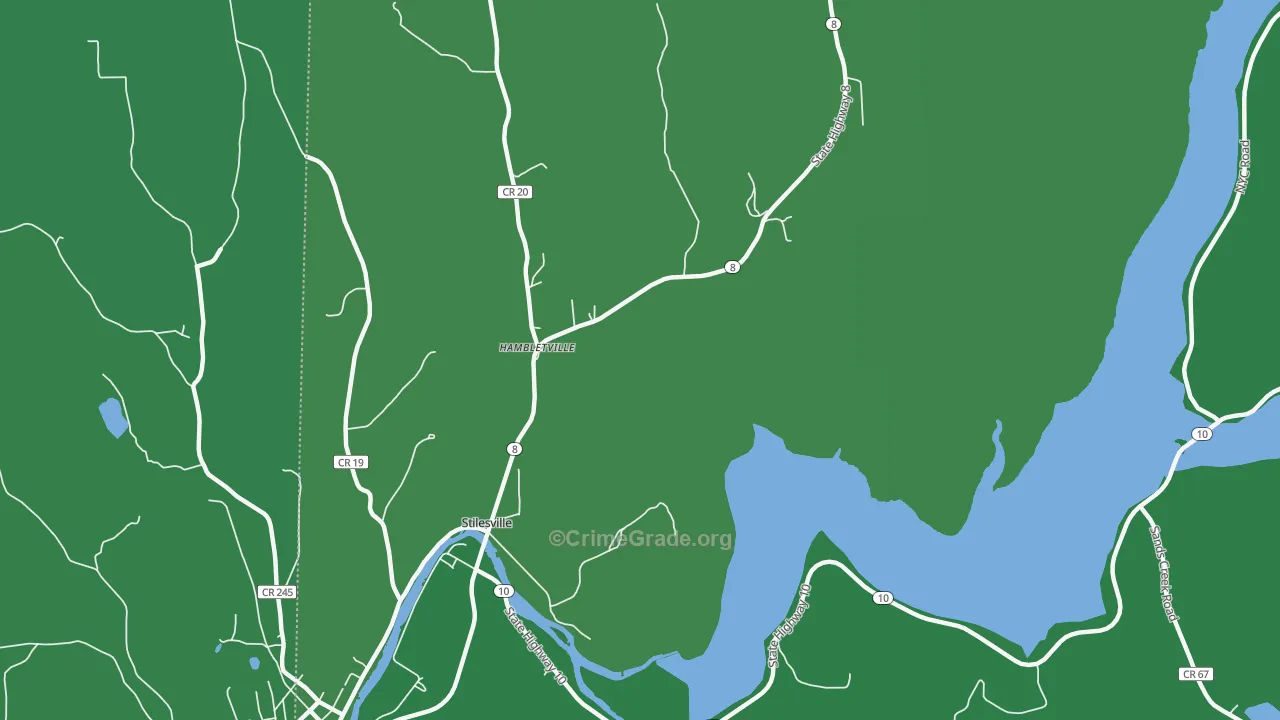 Hambletville, NY Map of Vehicle Theft Rates