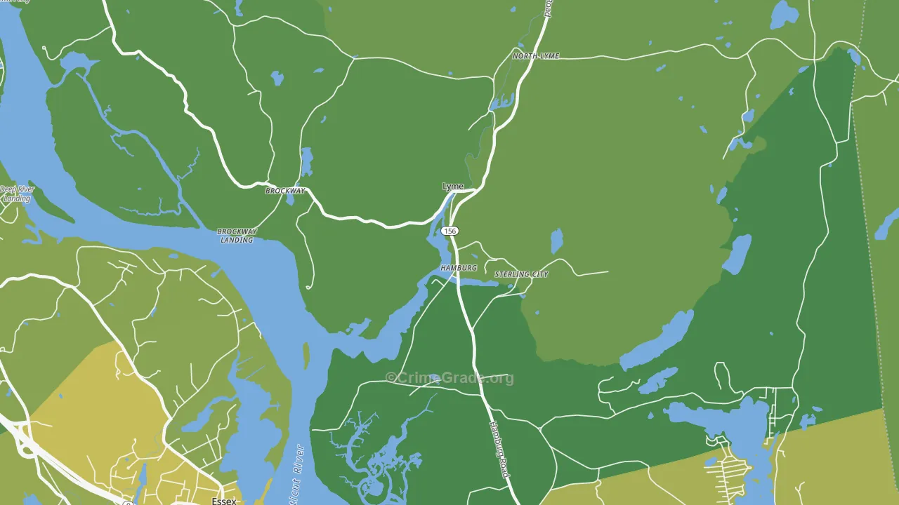 Hamburg, CT Map of Vehicle Theft Rates