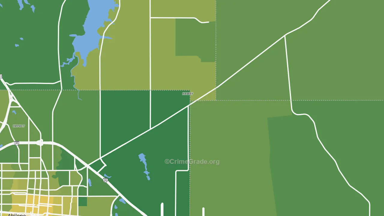 Hamby, TX Map of Vehicle Theft Rates