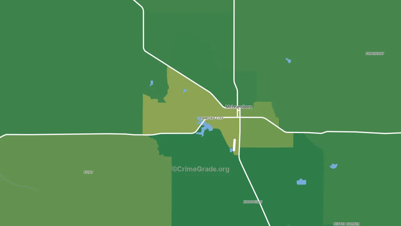 Hamilton County, IL Map of Vehicle Theft Rates