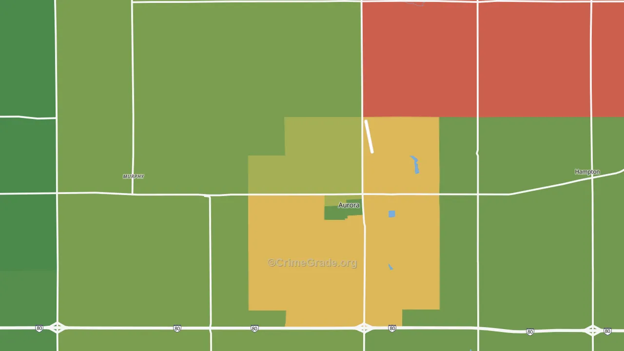 Hamilton County, NE Map of Vehicle Theft Rates