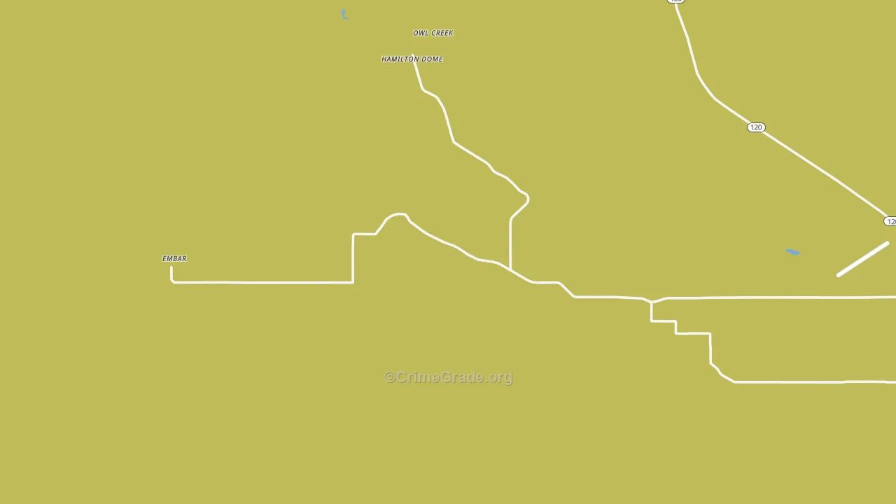 Hamilton Dome, WY Map of Vehicle Theft Rates