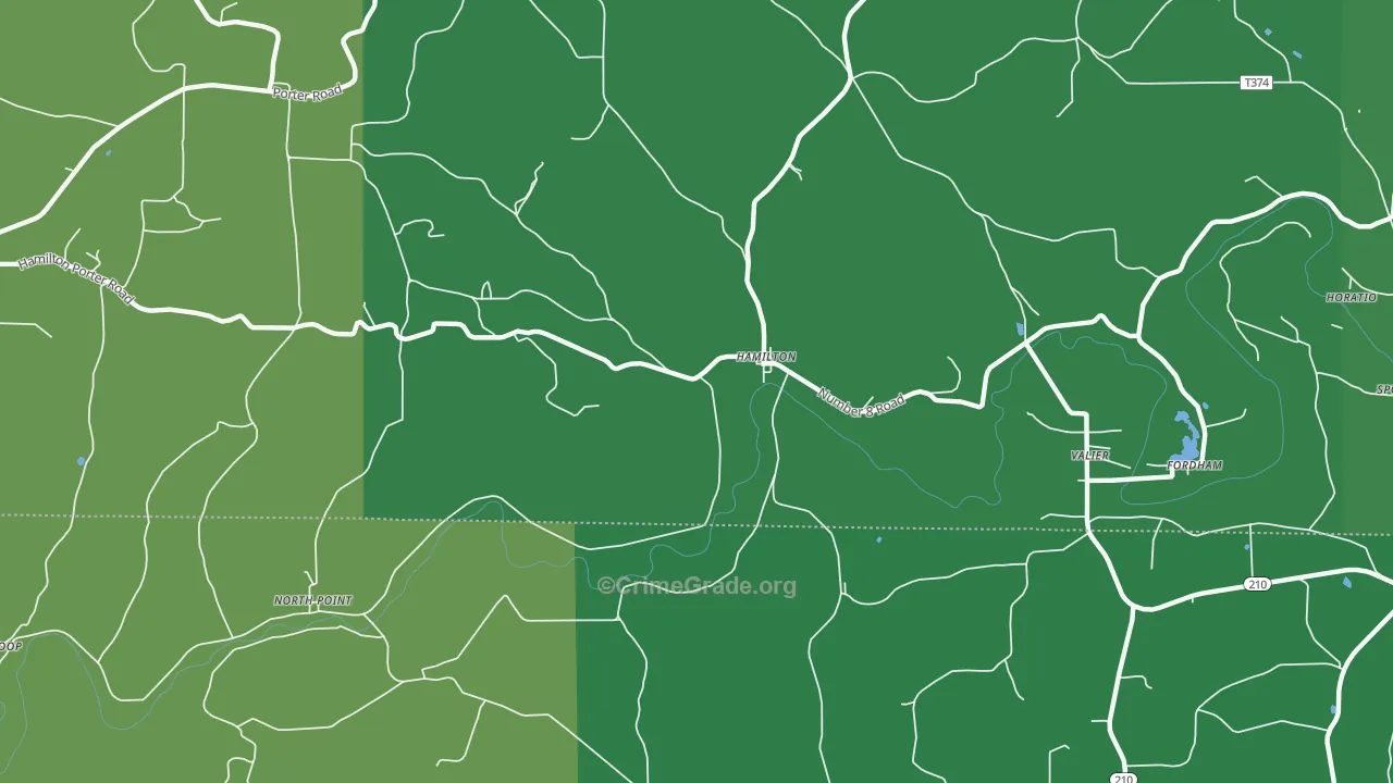 Hamilton, PA Map of Vehicle Theft Rates