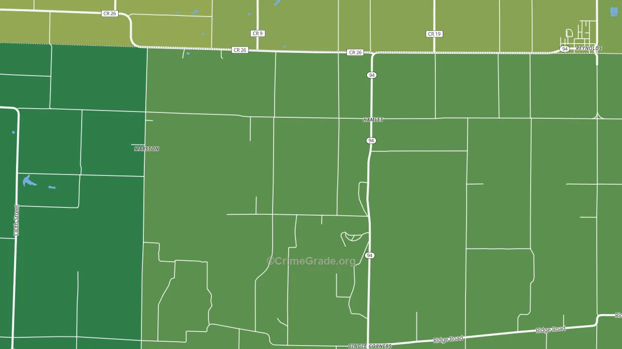 Hamlet, IL Map of Vehicle Theft Rates