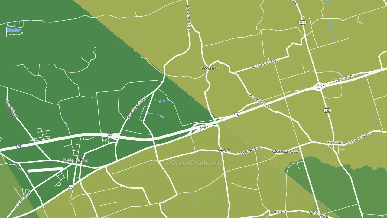 Hamlin, PA Map of Vehicle Theft Rates