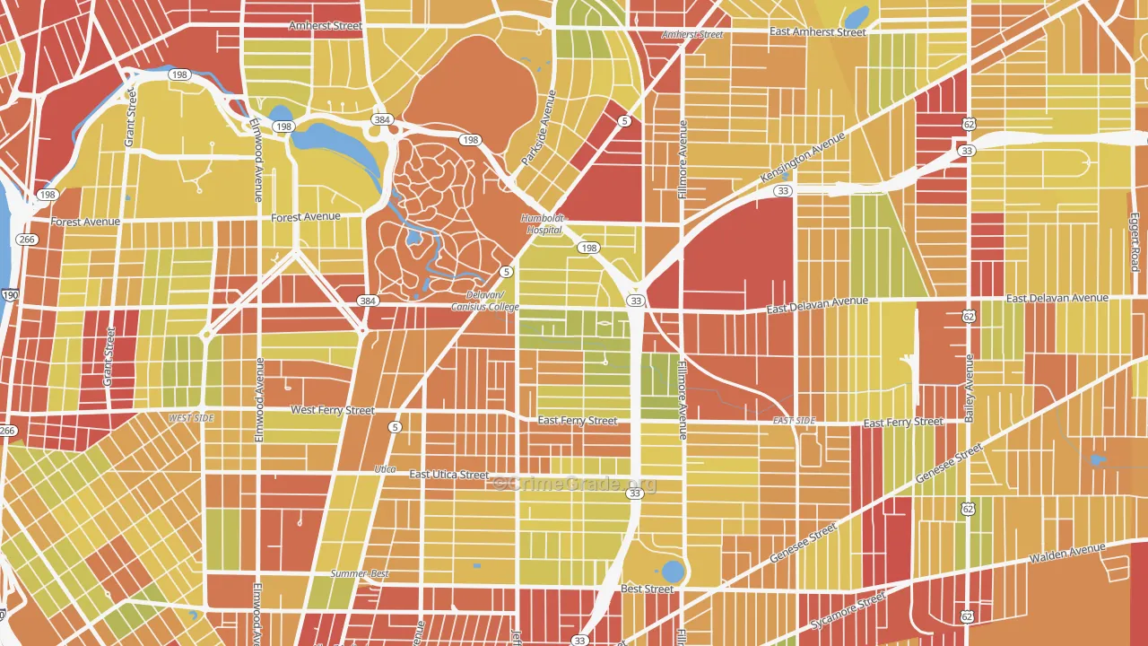 Hamlin Park, Buffalo, NY Map of Vehicle Theft Rates