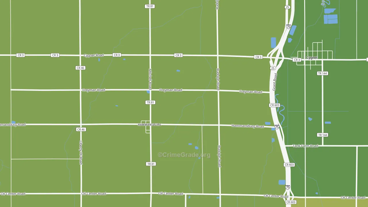Hammansburg, OH Map of Vehicle Theft Rates
