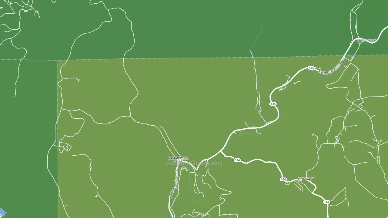 Hammersley Fork, PA Map of Vehicle Theft Rates