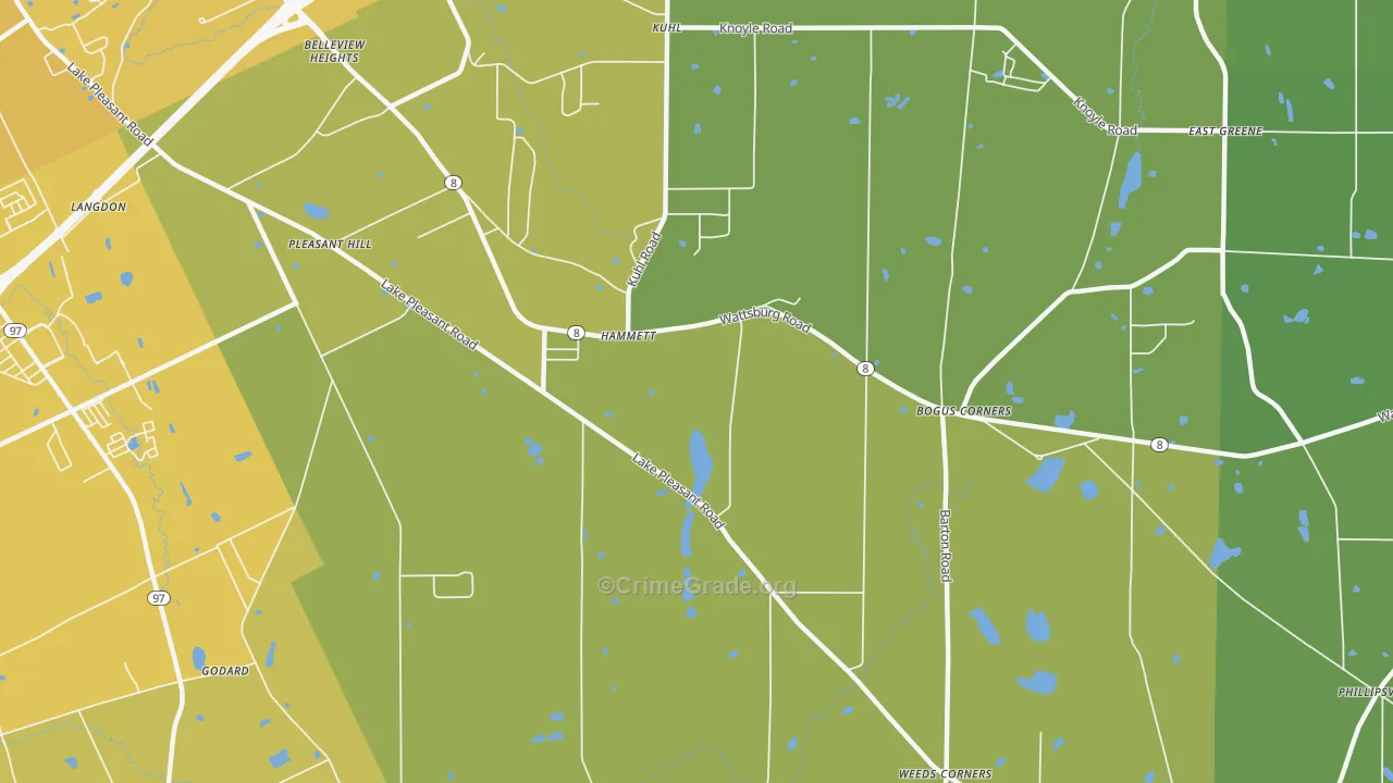 Hammett, PA Map of Vehicle Theft Rates