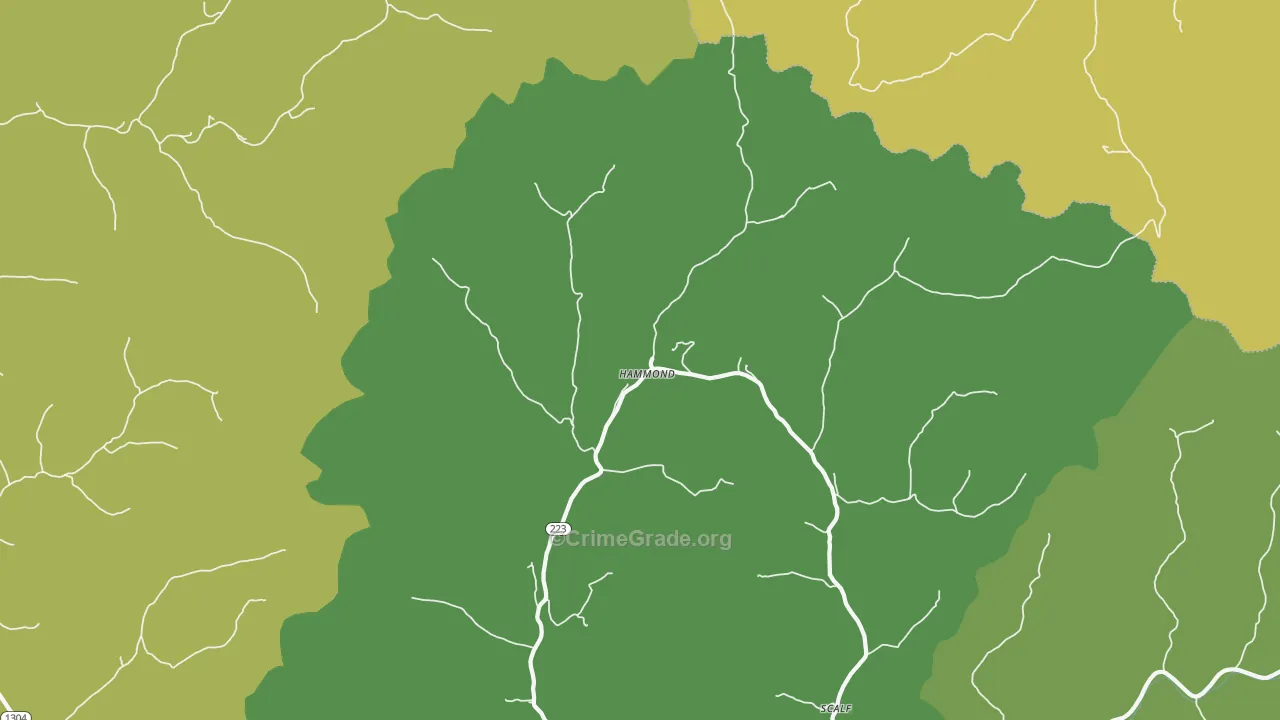 Hammond, KY Map of Vehicle Theft Rates