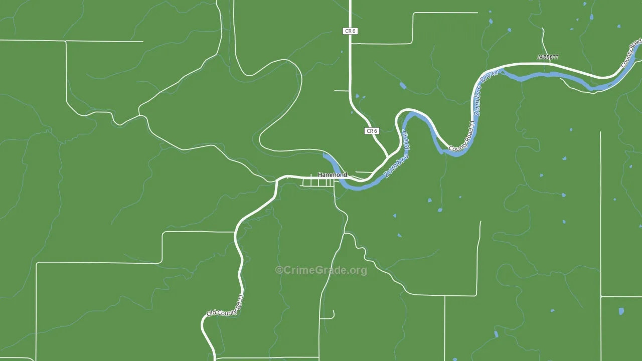 Hammond, MN Map of Vehicle Theft Rates