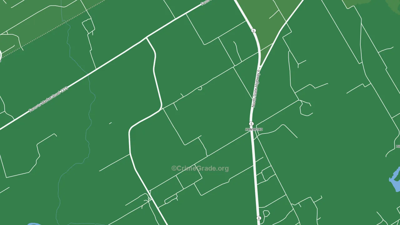 Hammond, TX Map of Vehicle Theft Rates