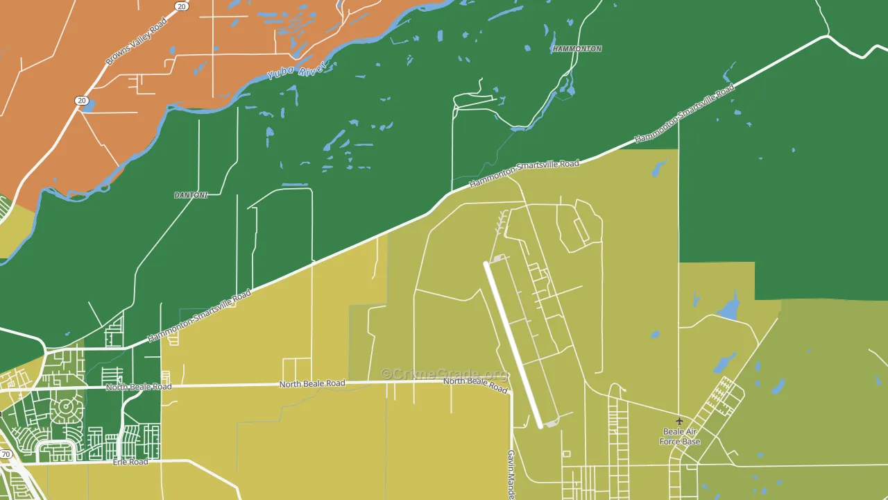 Hammonton, CA Map of Vehicle Theft Rates