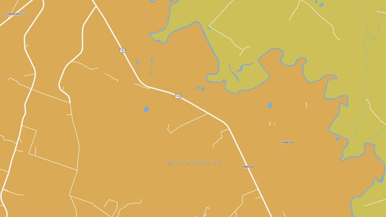 Hamon, TX Map of Vehicle Theft Rates