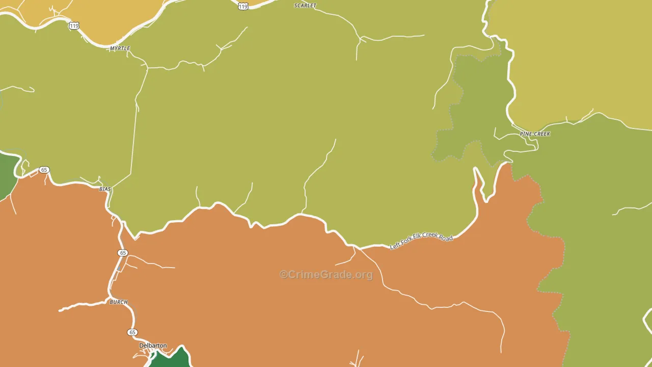 Hampden, WV Map of Vehicle Theft Rates