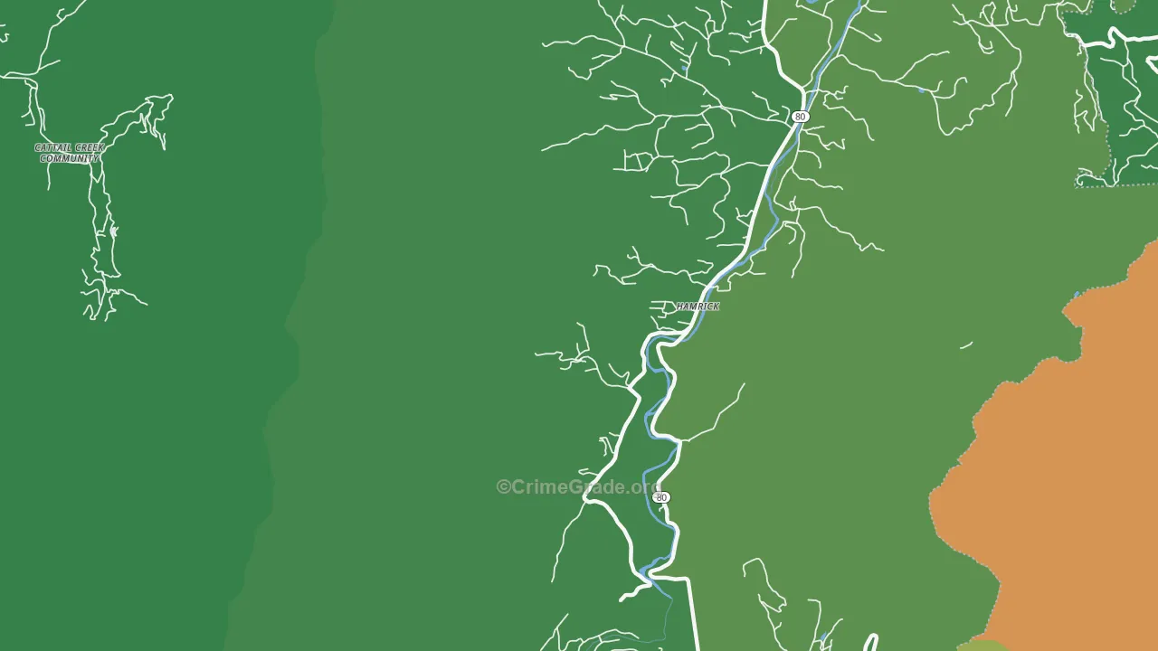 Hamrick, NC Map of Vehicle Theft Rates