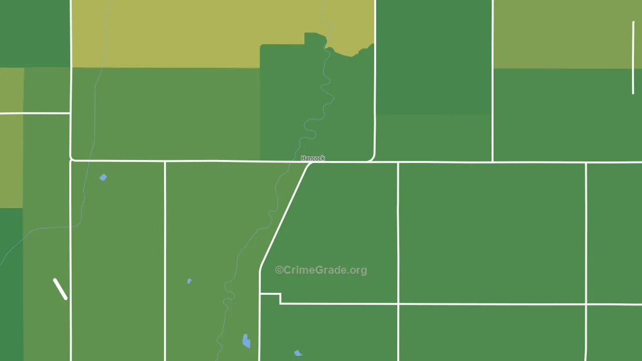 Hancock, IA Map of Vehicle Theft Rates
