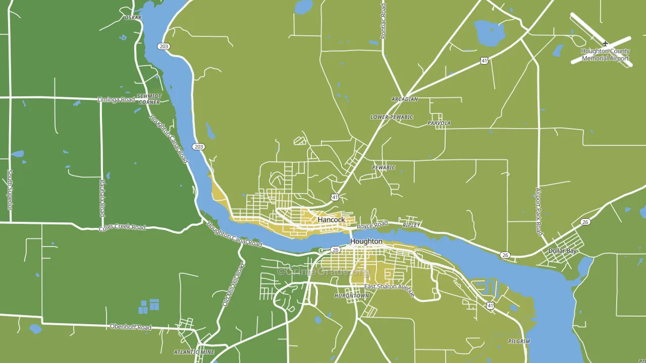 Hancock, MI Map of Vehicle Theft Rates